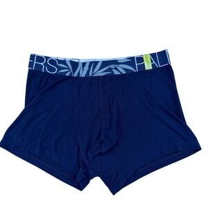 New Palmers Men Bamboo Boxer Briefs Navy Blue Palm Leaf Waistband Trunks Small